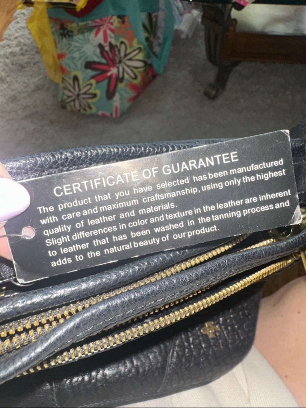 orYANY Black Pebbled Leather Crossbody with Gold Stud Accents